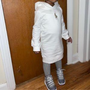 Polo Ralph Lauren hoodie dress - white w/gray horse - size 3T